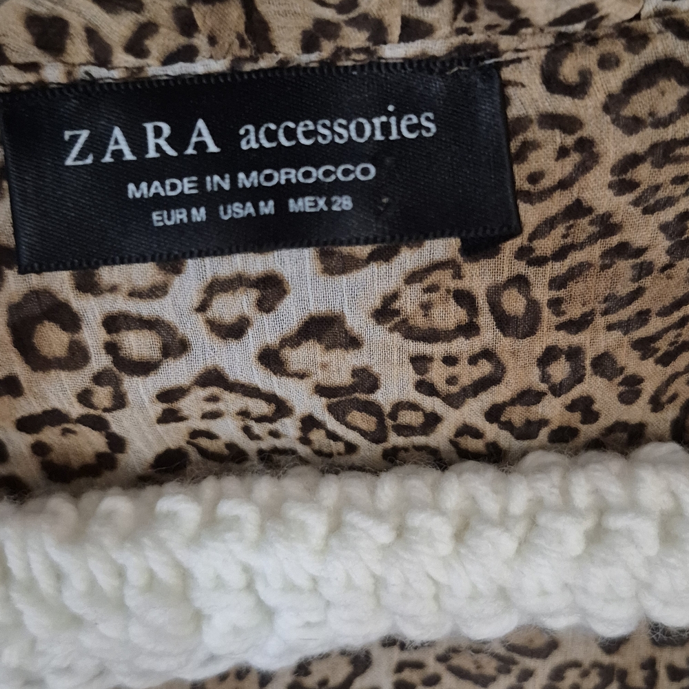 Zara Animal Print Ruffle Blouse/Bodysuit - Picture 6 of 8
